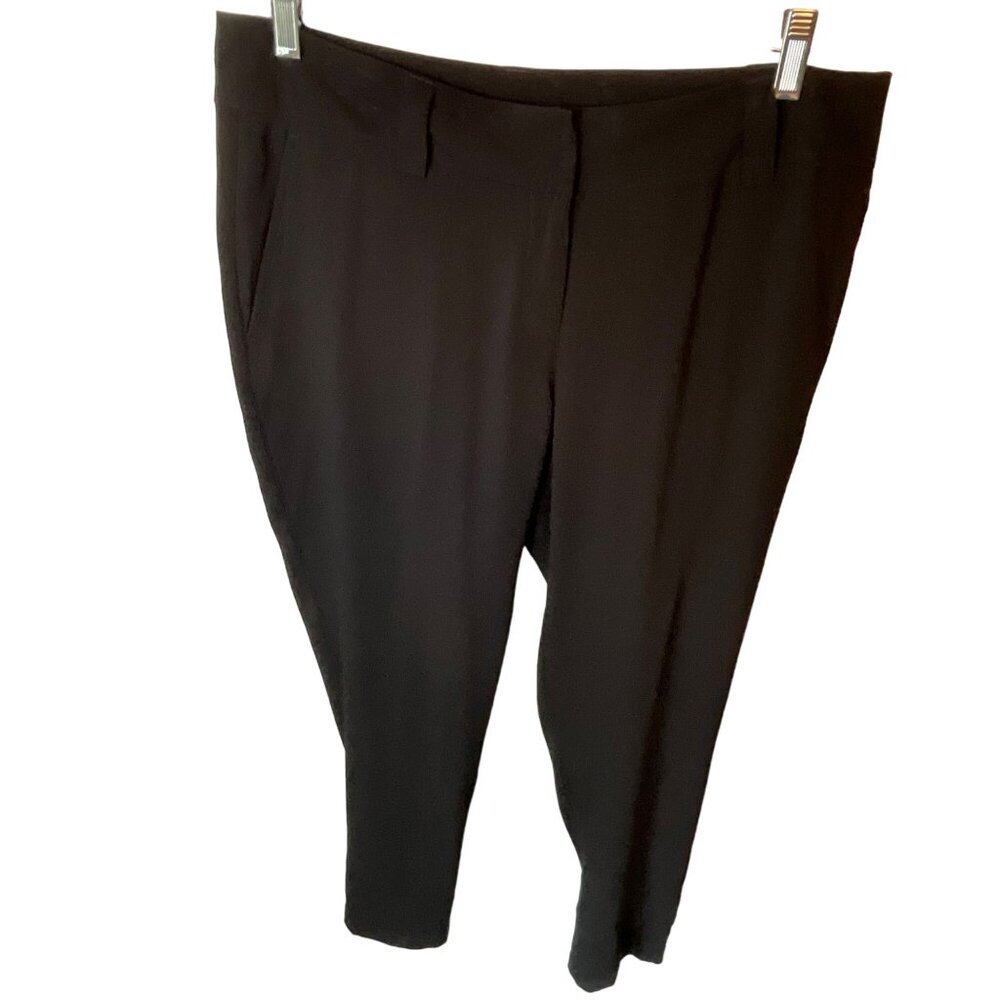 Eileen Fisher Medium‎ Black Ankle Pants Hook/Eye/Zipper Closure